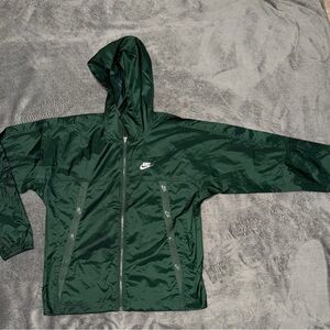 Nike Dark Green Hooded Windbreaker Jacket - Men’s S
